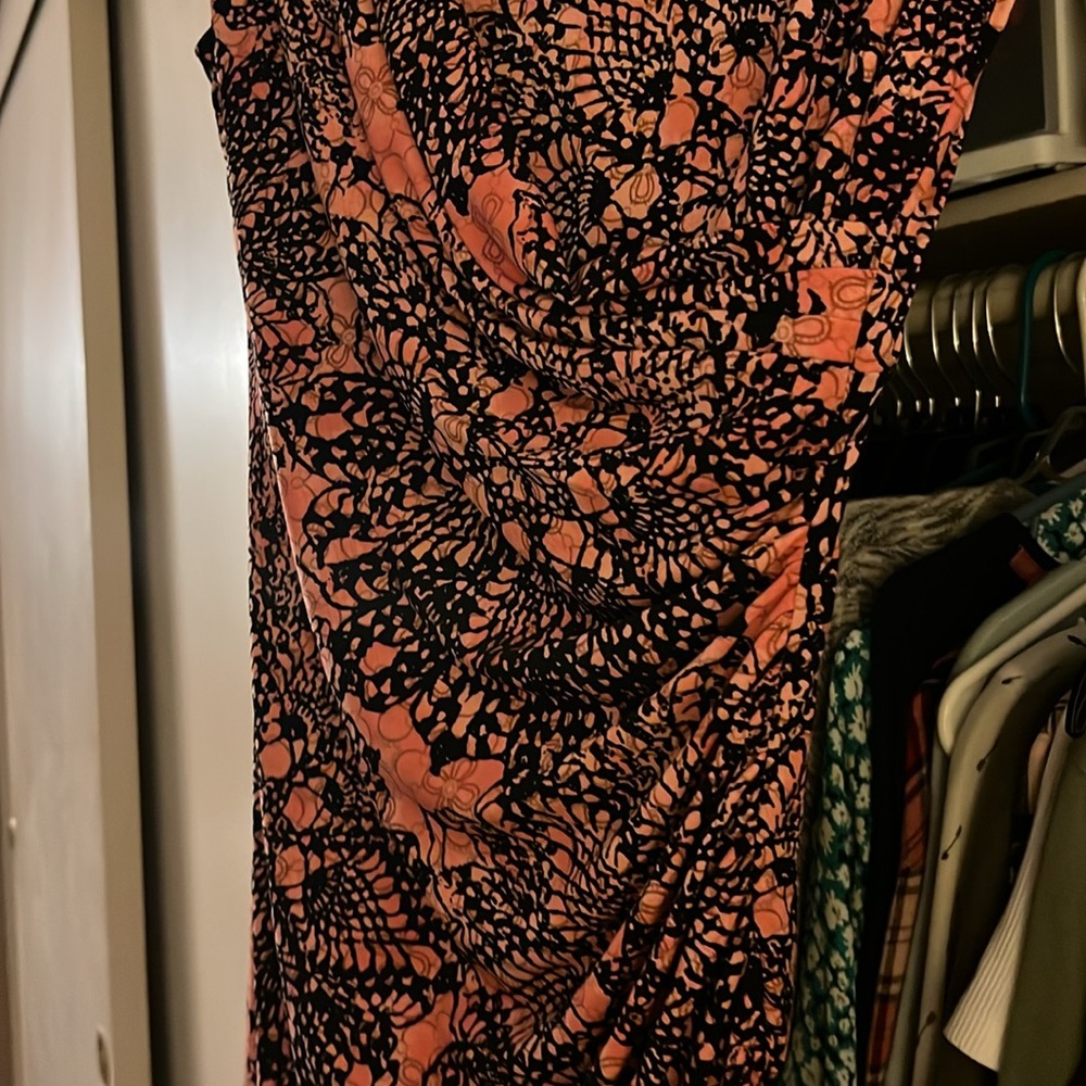 Black and Orange Floral Dress - Picture 5 of 5
